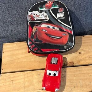 Lightening McQueen back pack. Thomas the train hotshot car